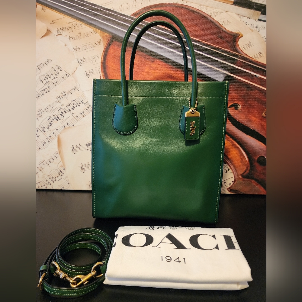 GUC COACH 1941 Cashin Carry Tote in Hunter Green, Style # 79155 Hard To Find!